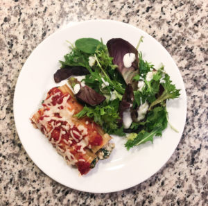 Chicken Mushroom & Kale Stuffed Manicotti